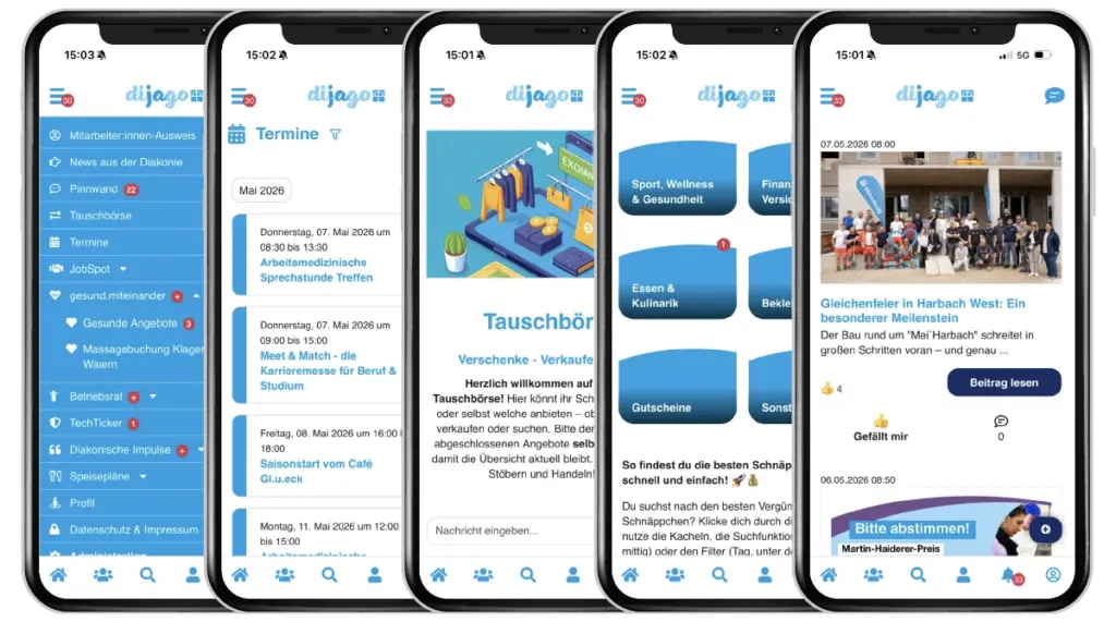 Mitarbeiter-App Screens